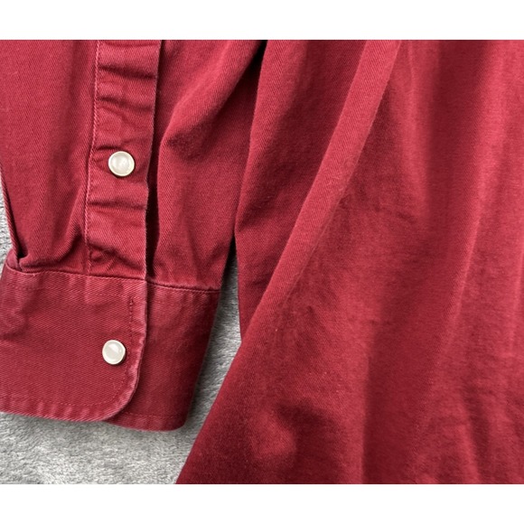 Cody James Men's XXL Maroon Western Shirt White Pearl Snaps Canvas Cowboy Heavy - Picture 9 of 9